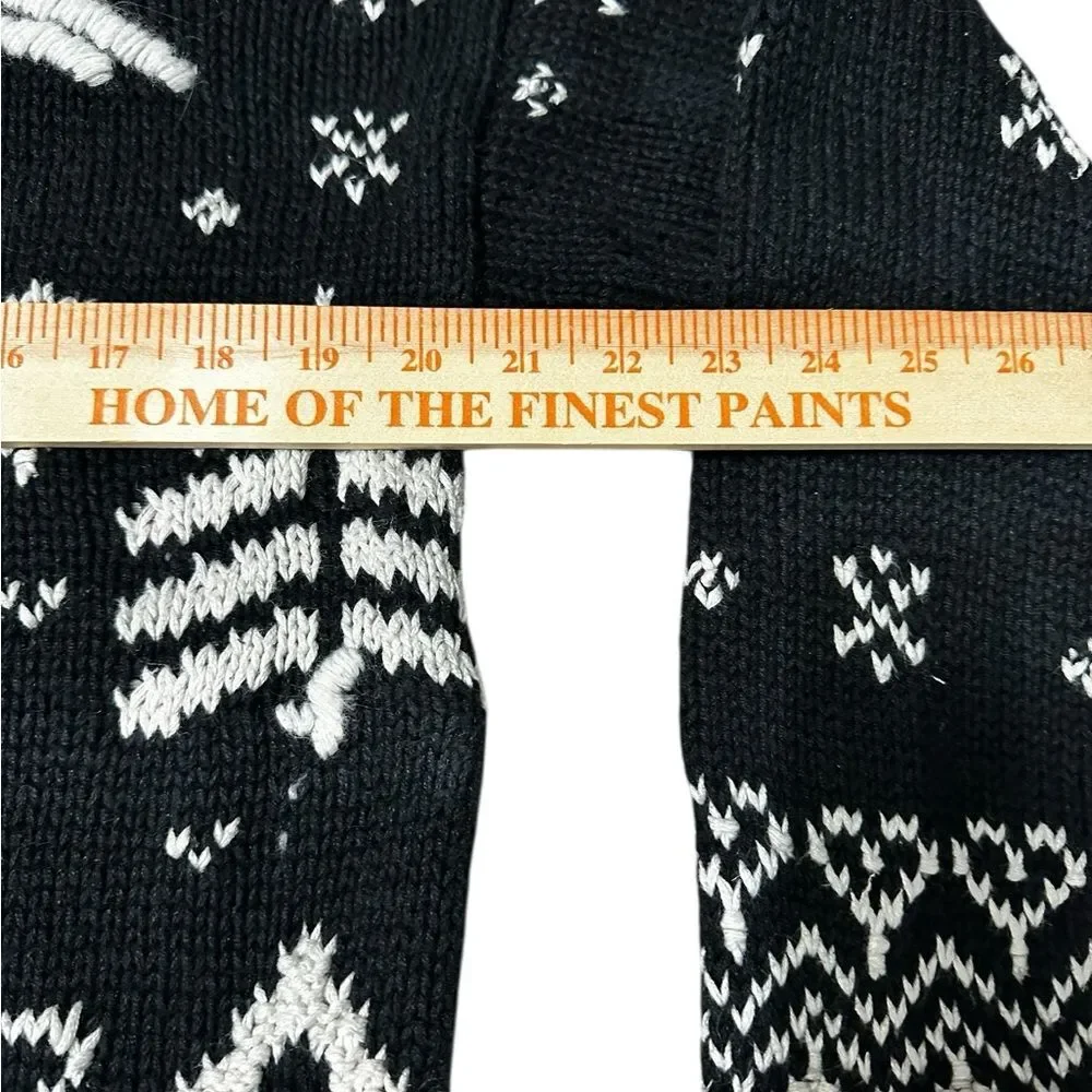 Vintage G.H. Bass Hand Knit Nordic Reindeer Sweater Womens M Ramie Cotton